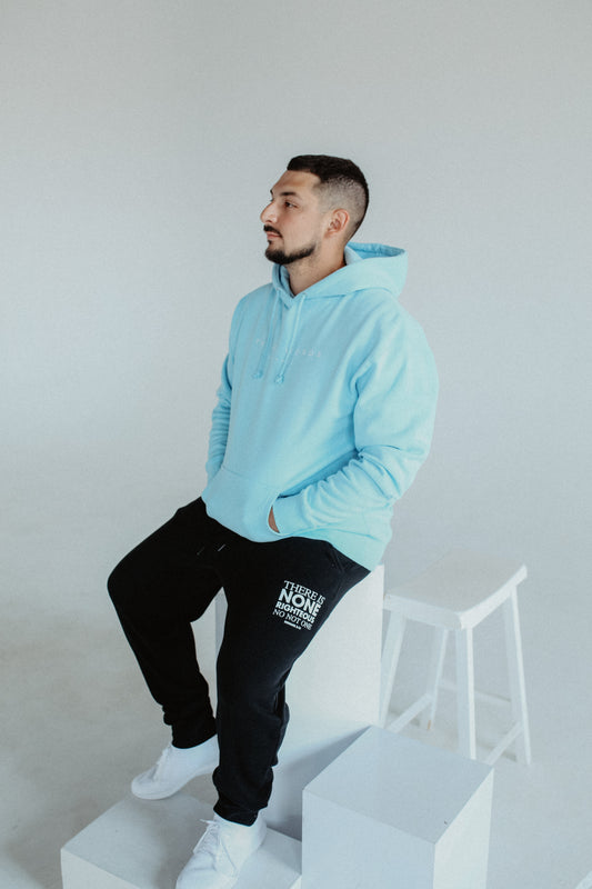 Romans 3:10 Baby Blue & White