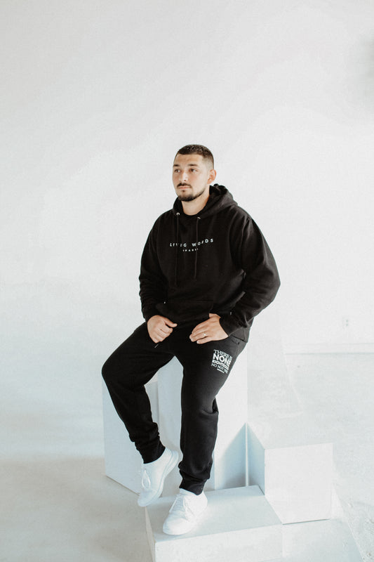 Romans 3:10 Black & White Hoodie