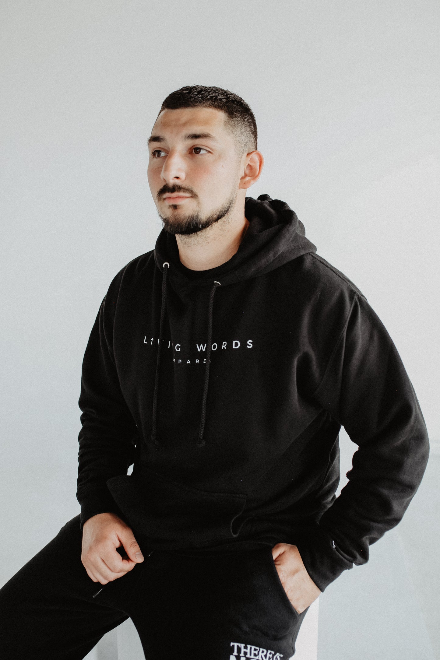 Romans 3:10 Black & White Hoodie