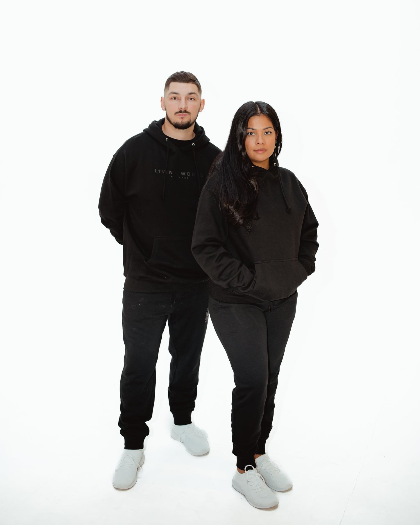 Romans 3:10 Black on Black Hoodie